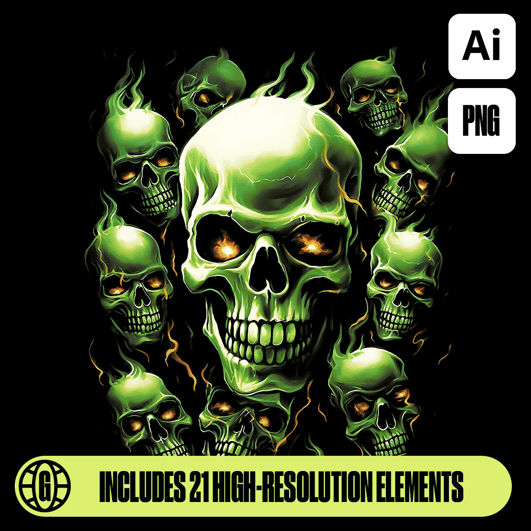 Flaming Skulls Pack (Vol. 1) - FULLERMOE