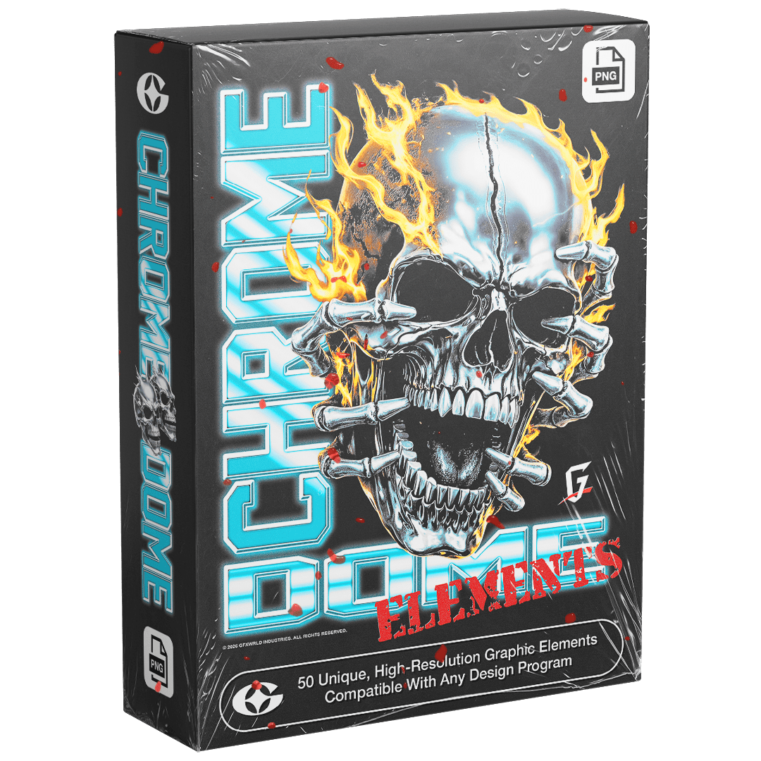 Chrome Dome Collection chrome metallic design resources for Photoshop detail view | GFXWRLD