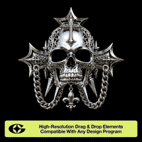 Chrome Relics Element Pack (Vol. 1) animated preview of chrome PNG elements | GFXWRLD