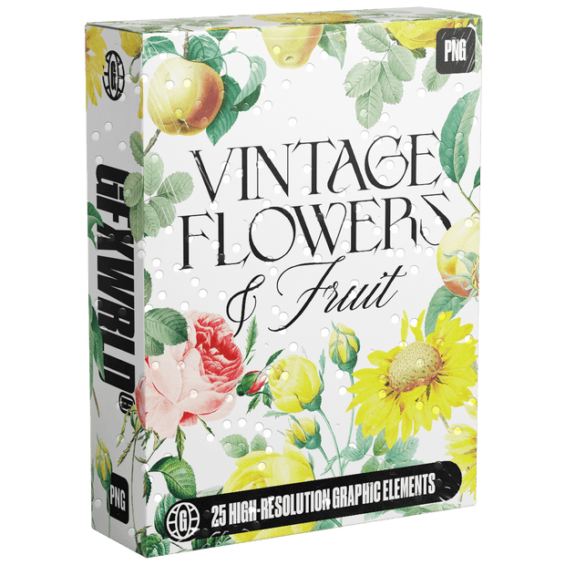 Vintage Flowers & Fruit Elements Pack (Vol. 1) - FULLERMOE