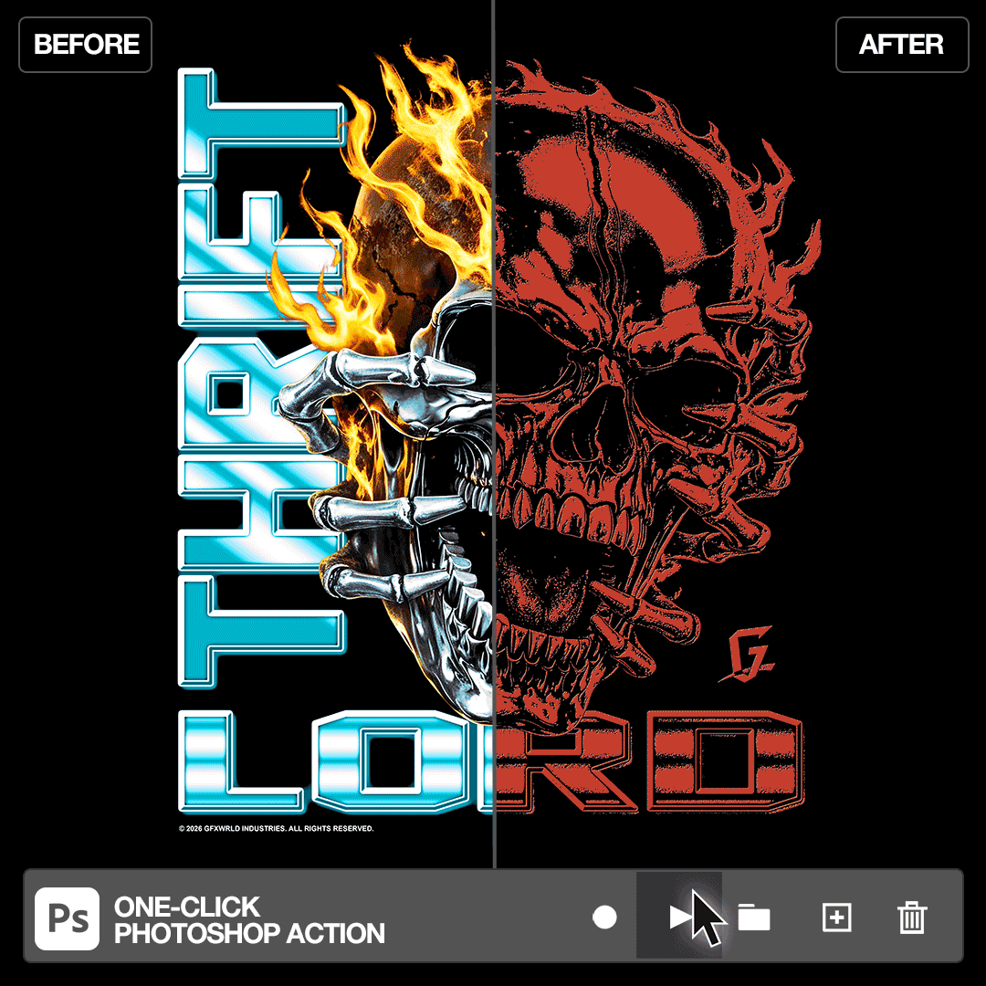 Before and after transformation using Thrift Lord Vintage Actions Pack (Vol. 2) | GFXWRLD