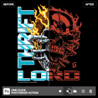 Before and after transformation using Thrift Lord Vintage Actions Pack (Vol. 2) | GFXWRLD