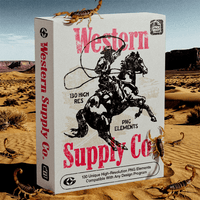 Western Supply Co. Elements (Vol. 1) - western design elements for Photoshop | GFXWRLD